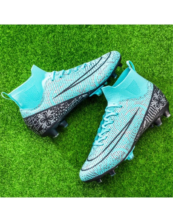 Men Kids Athletic Outdoor Indoor Comfortable Soccer Shoes Boys Football Student Cleats Sneaker Shoes High Gripping Power FG Green
