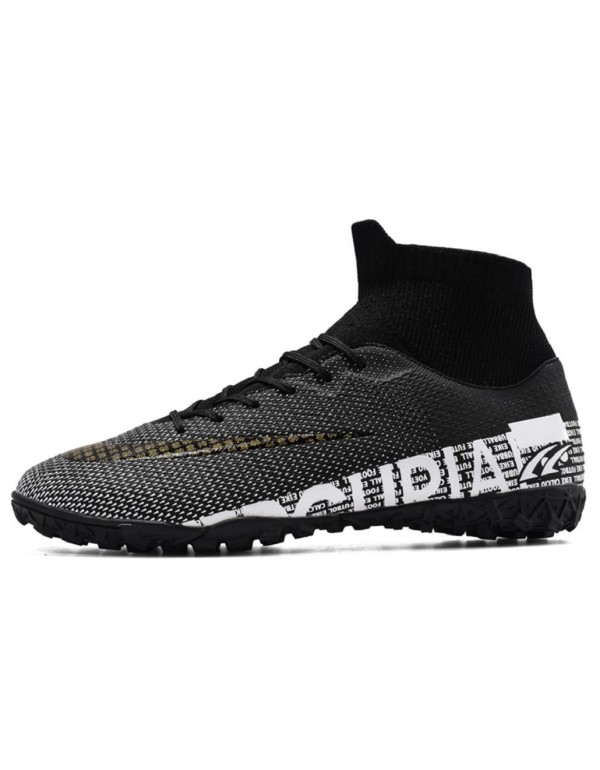 Men Kids's Soccer Cleats Outdoor Football Baseball Lacrosse Softball Rugby Shoes TF Black
