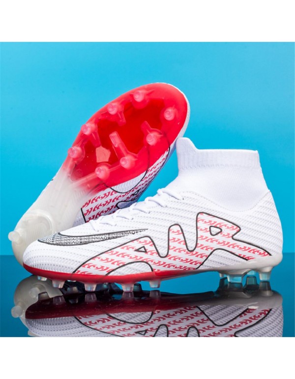 Mens FG Football Cleats AG White Red
