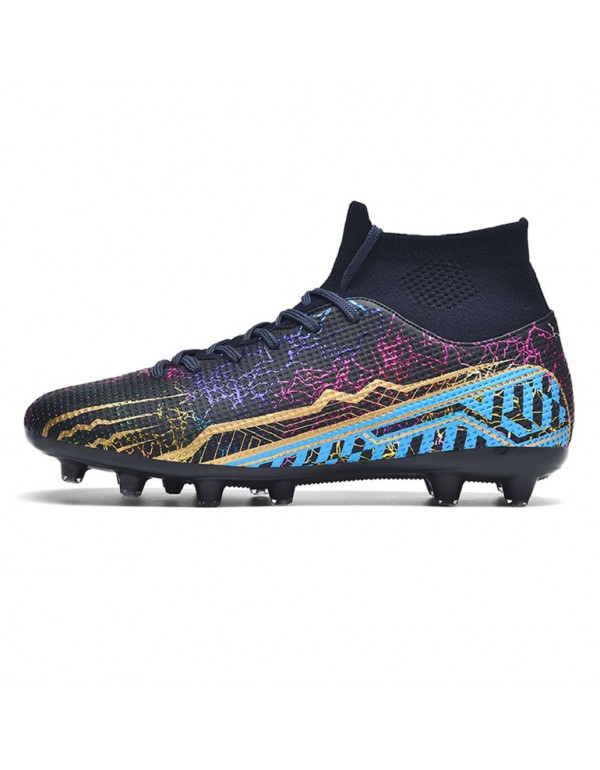 Plus Size Unisex Pro High Top Football Boots AG Bl...