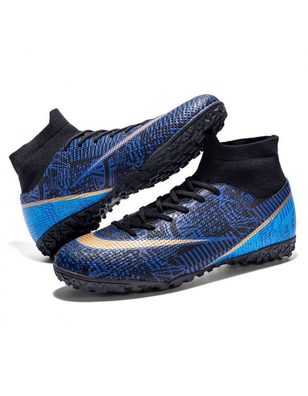 Mens Turf Football Cleats TF Black Blue