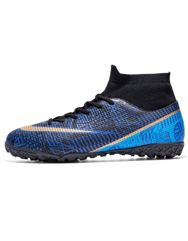 Mens Turf Football Cleats TF Black Blue