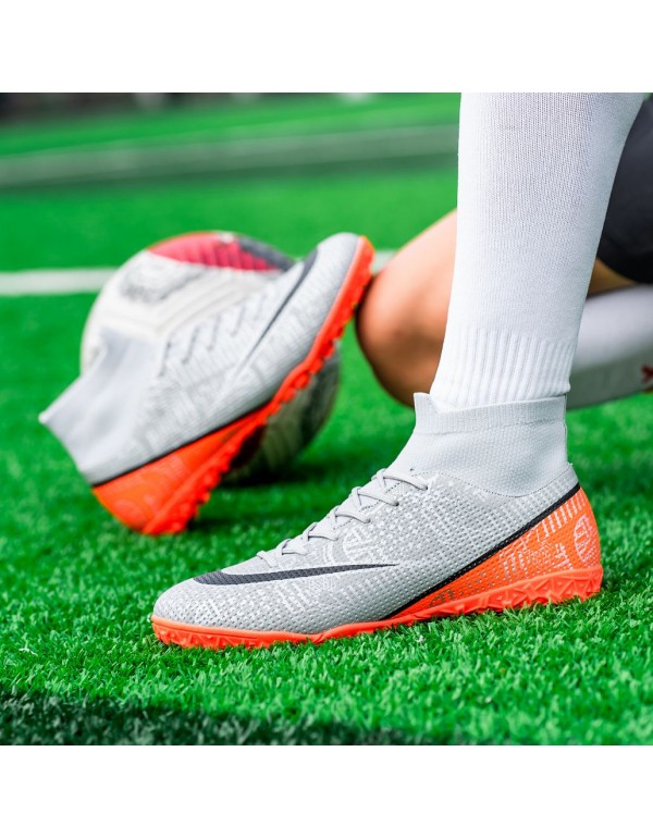 Mens Football Boots TF Grey