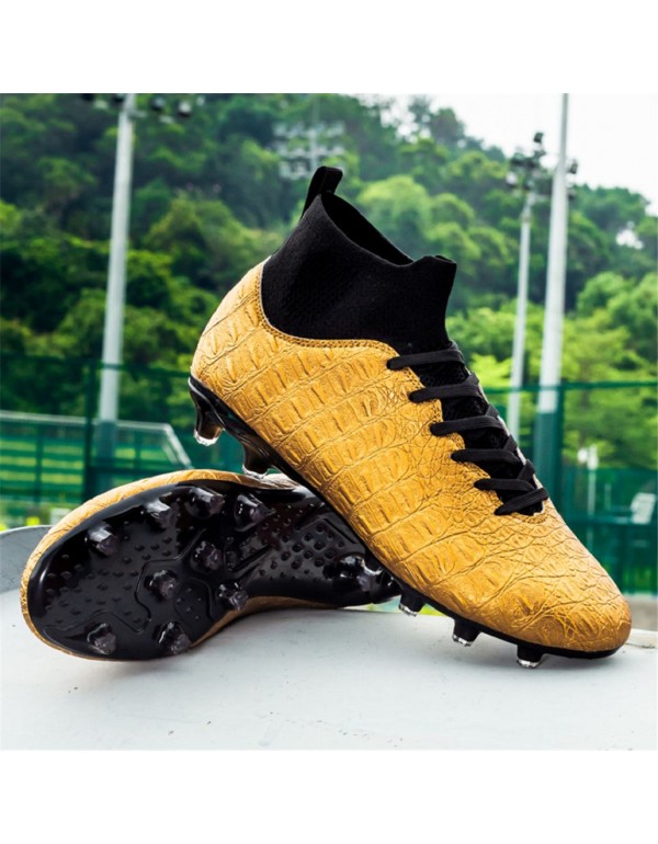 Unisex High Top Football Boots FG Gold