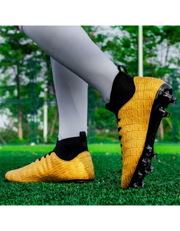 Unisex High Top Football Boots FG Gold