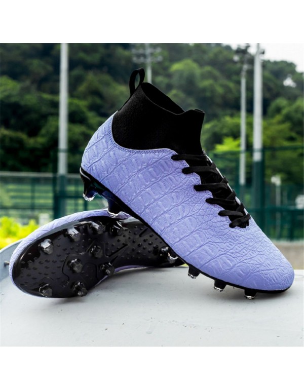 Mens High Top Slip Resistant Football Cleats FG Purple