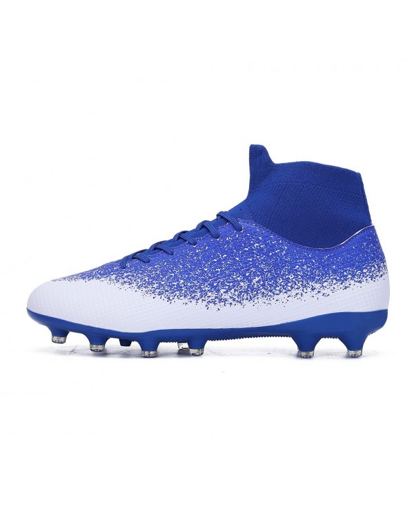 Men Kids's Soccer Cleats Outdoor Football Baseball Lacrosse Softball Rugby Shoes AG Blue White