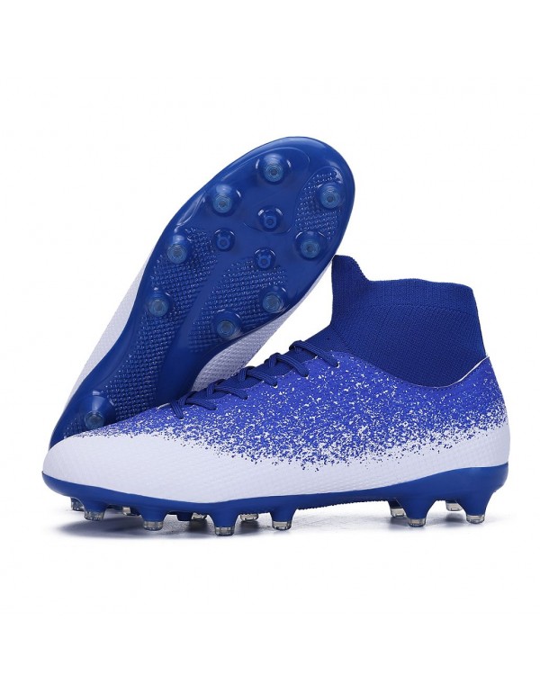 Men Kids's Soccer Cleats Outdoor Football Baseball Lacrosse Softball Rugby Shoes AG Blue White