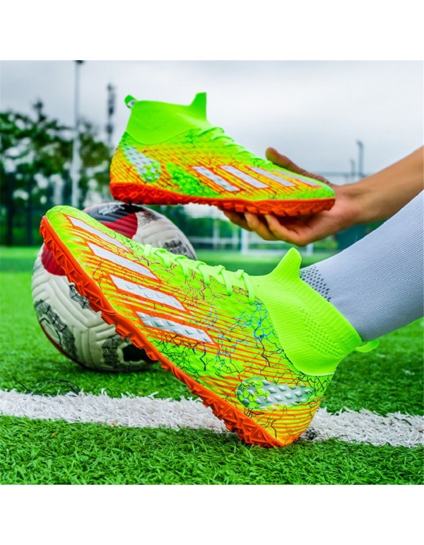 Men Kids's Soccer Cleats Outdoor Football Baseball Lacrosse Softball Rugby Shoes TF Green