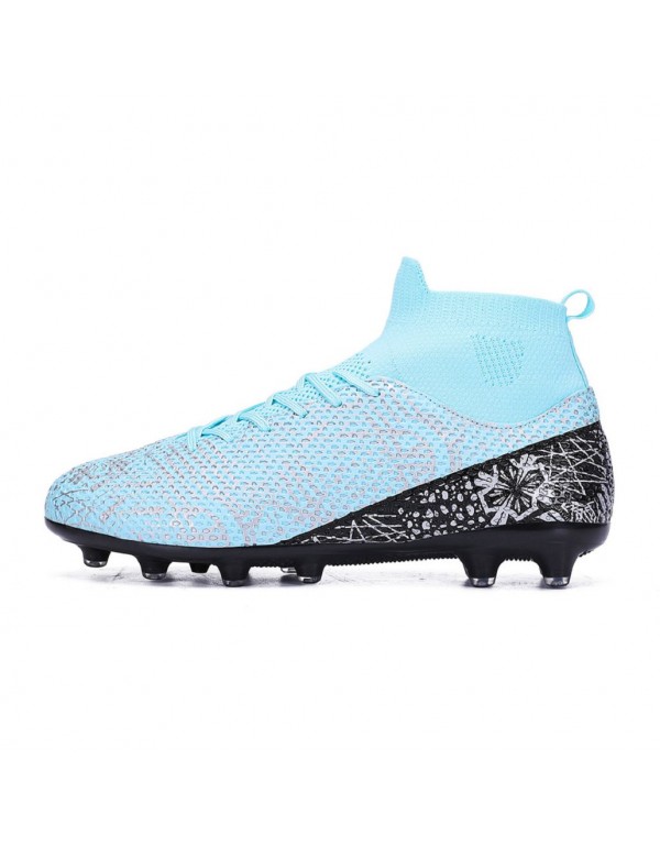 Mens High Top Turf Football Cleats AG Blue