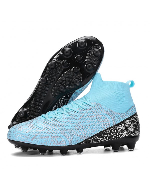 Mens High Top Turf Football Cleats AG Blue