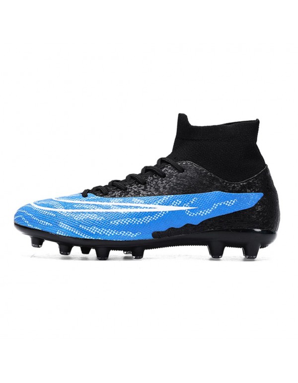 Anti Slip Football Shoes For Men AG Blue White