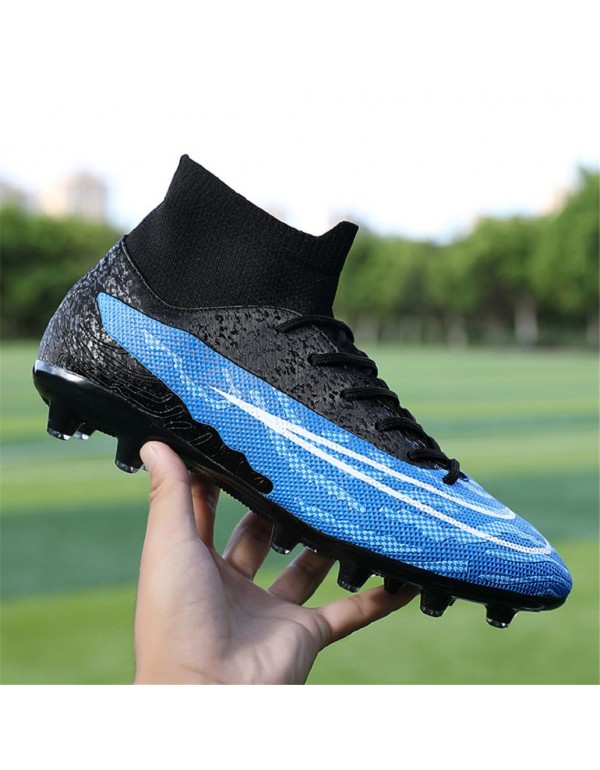 Anti Slip Football Shoes For Men AG Blue White