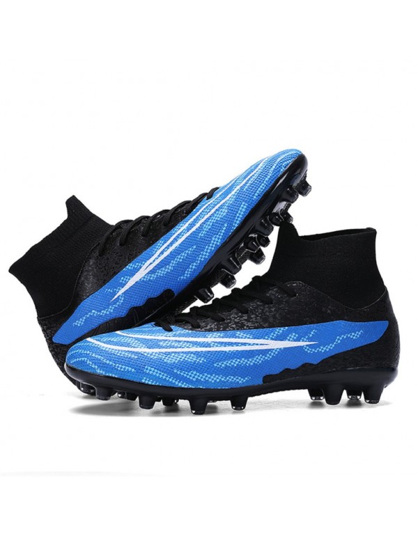 Anti Slip Football Shoes For Men AG Blue White