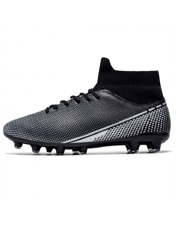 Men Kids Soccer Cleats Women Kids Football Cleats Youth Soccer Shoes for Big Boys AG Black