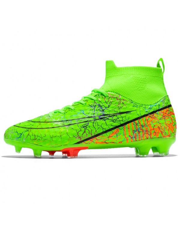 Unisex Soccer Cleats for Men Kids Women Kids Football Cleats High top Indoor Outdoor Training Soccer Shoes FG Green