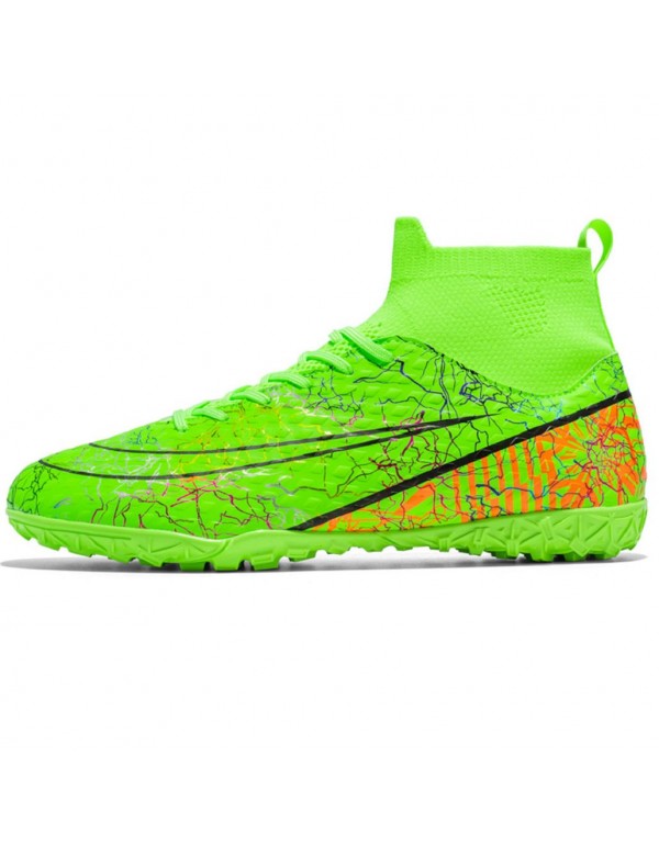 Men Kids Athletic Outdoor Indoor Comfortable Soccer Shoes Boys Football Student Cleats Sneaker Shoes High Gripping Power TF Green