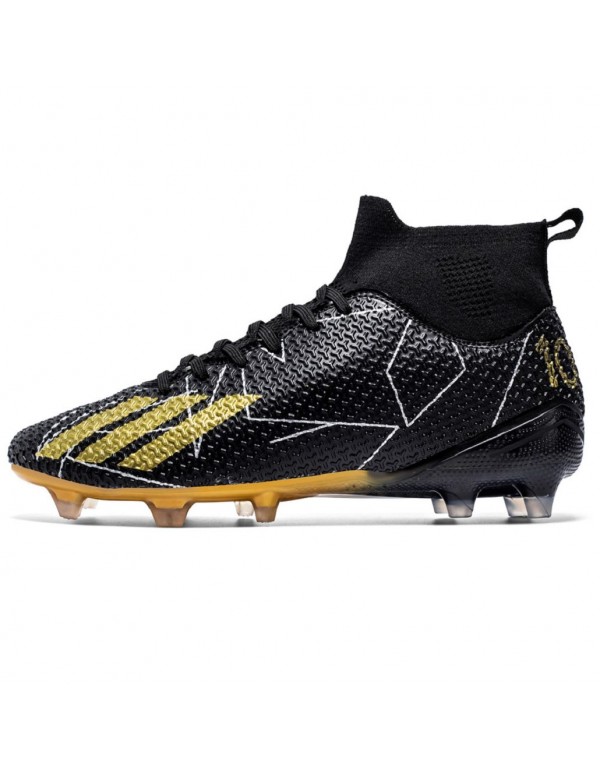 Men Kids's Soccer Cleats Outdoor Football Baseball Lacrosse Softball Rugby Shoes FG Black