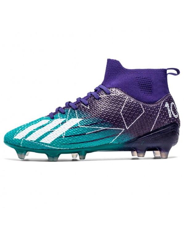 Men Kids's Soccer Cleats Firm Ground Soccer Shoe Professional Training Football Boots Outdoor Indoor Athletic Sneaker FG Purple