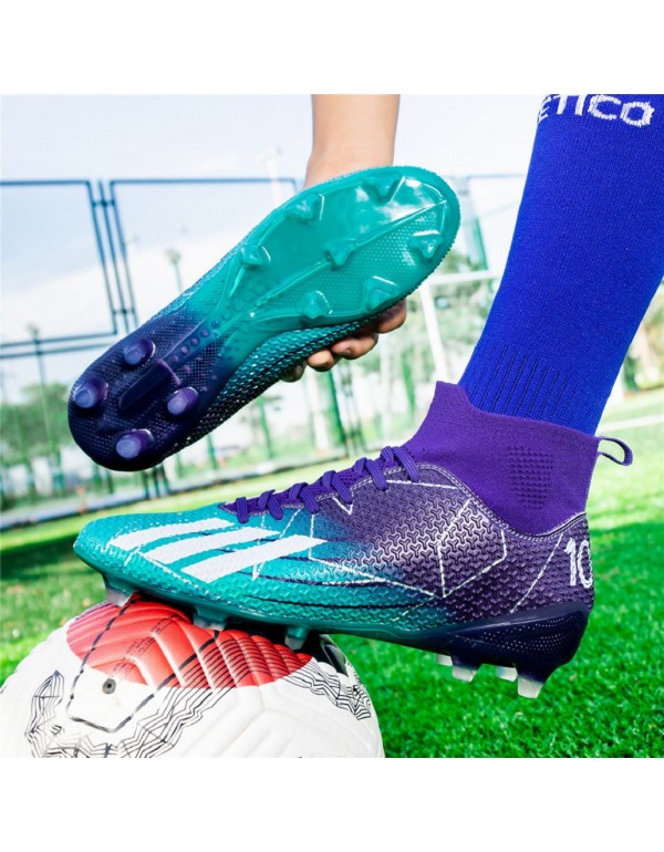 Men Kids's Soccer Cleats Firm Ground Soccer Shoe Professional Training Football Boots Outdoor Indoor Athletic Sneaker FG Purple