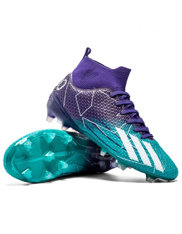 Men Kids's Soccer Cleats Firm Ground Soccer Shoe Professional Training Football Boots Outdoor Indoor Athletic Sneaker FG Purple