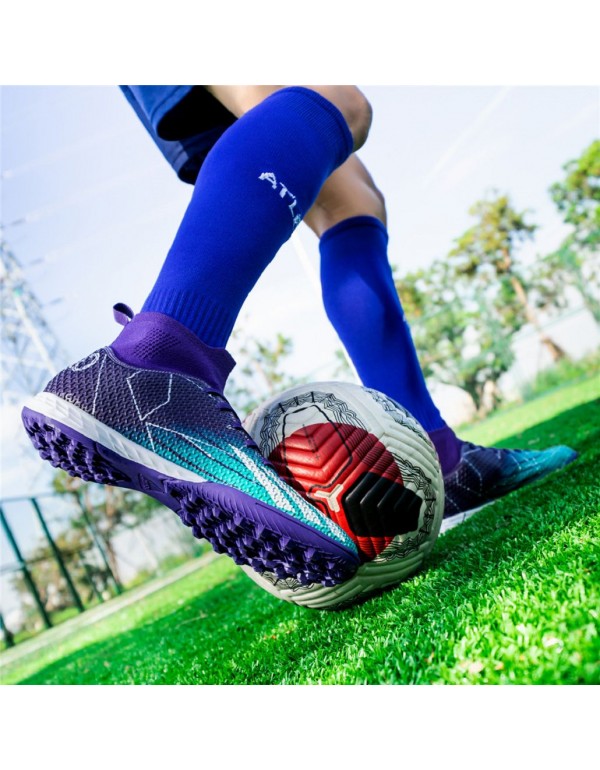 Men Kids's Soccer Shoes Firm Ground Soccer Cleats Adults Athletic Outdoor Indoor Professional Futsal Football Training Sneakers TF Purple