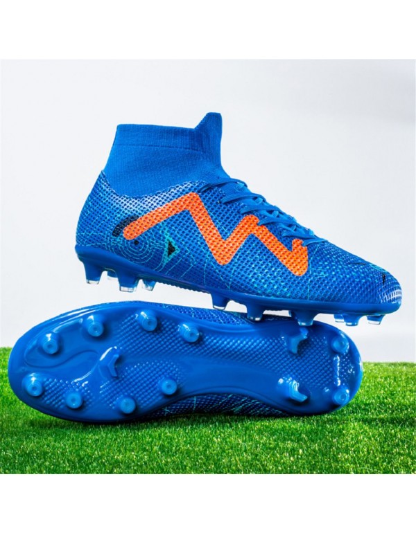 Mens High Top Turf Football Cleats AG Blue