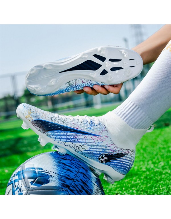 Unisex Premium High Top Soccer Cleats FG White