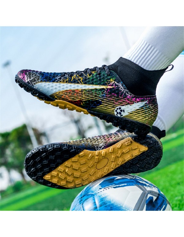 Professional Anti Skid FG Soccer Cleats for Teenagers and Adults TF Golden