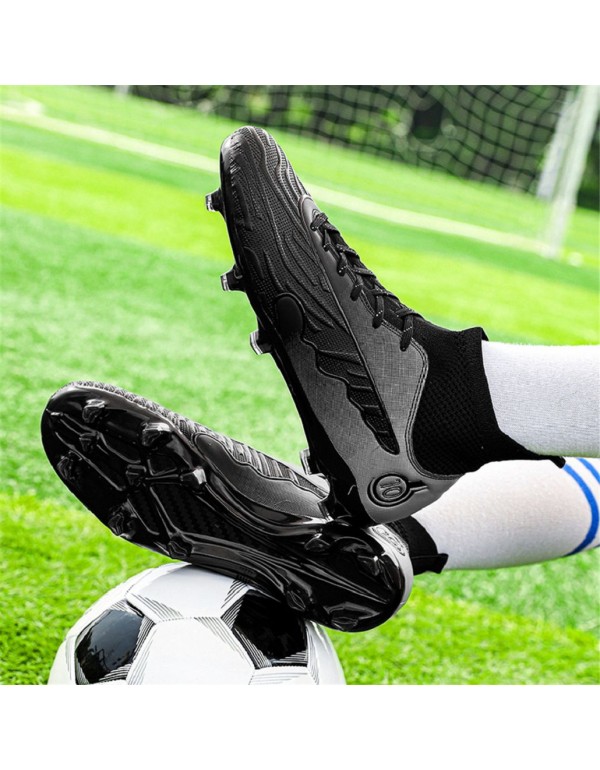 All Season Non Slip Turf Soccer Boots FG Black