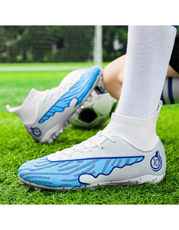 All Season Non Slip High Top Soccer Training Sneakers for Peak Performance FG White